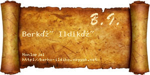 Berkó Ildikó névjegykártya
