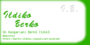 ildiko berko business card